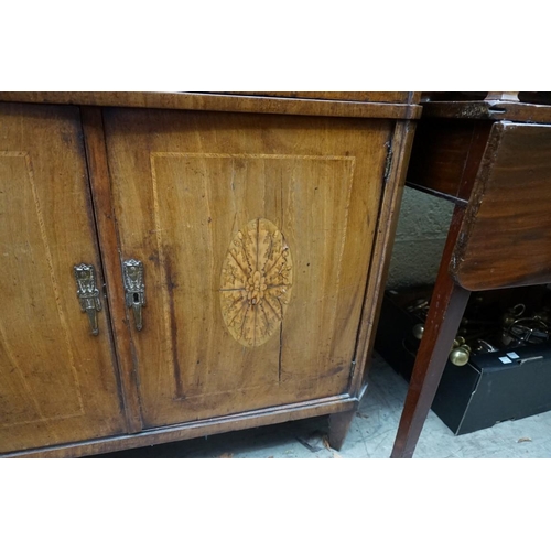 1129 - A 19th century French mahogany and inlaid secretaire a abattant, 93cm wide. ... 