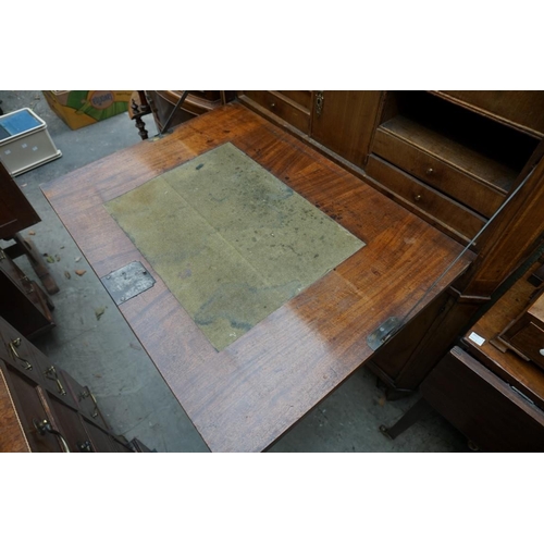 1129 - A 19th century French mahogany and inlaid secretaire a abattant, 93cm wide. ... 