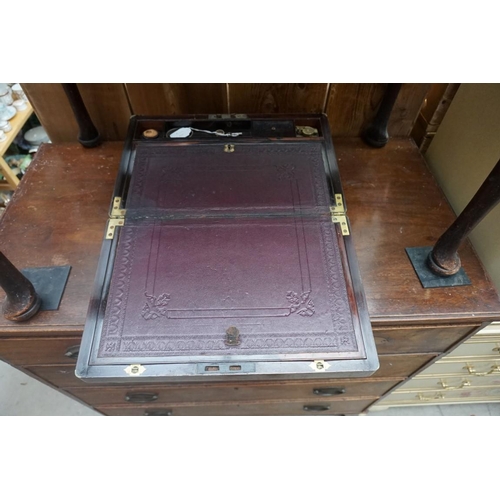 1157 - A 19th century rosewood and brass bound writing slope, 40.5cm wide.