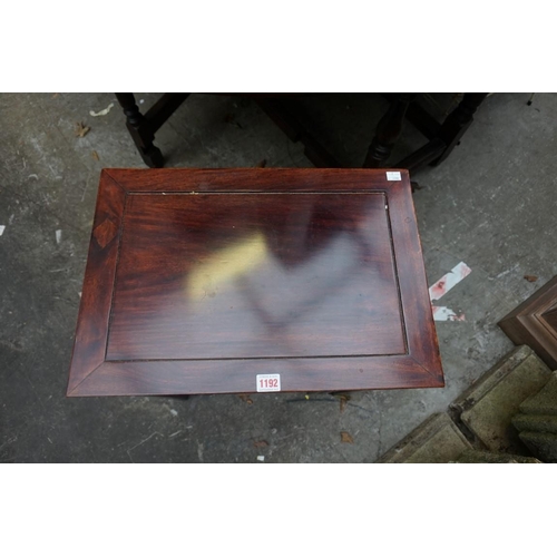 1192 - A nest of three Chinese hardwood occasional tables, largest 50.5cm wide.