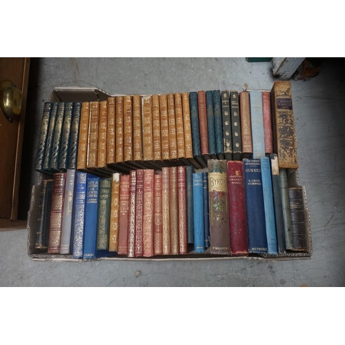 1239 - Books: a collection of leather bindings and similar.