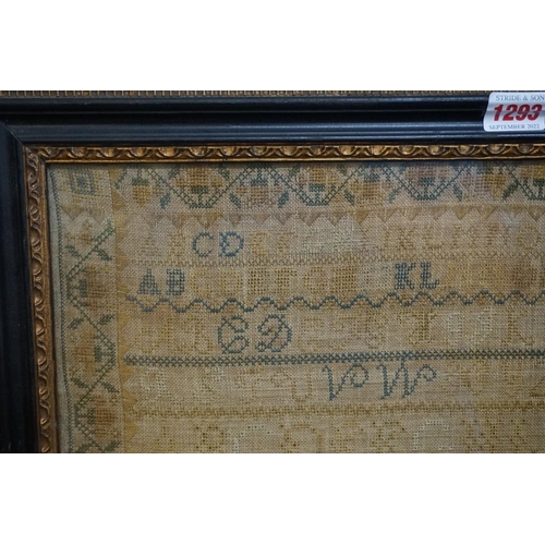 1293 - A Victorian needlework verse sampler, by Henreetta Clark, January 19th 1846, 45.5 x 47cm. ... 