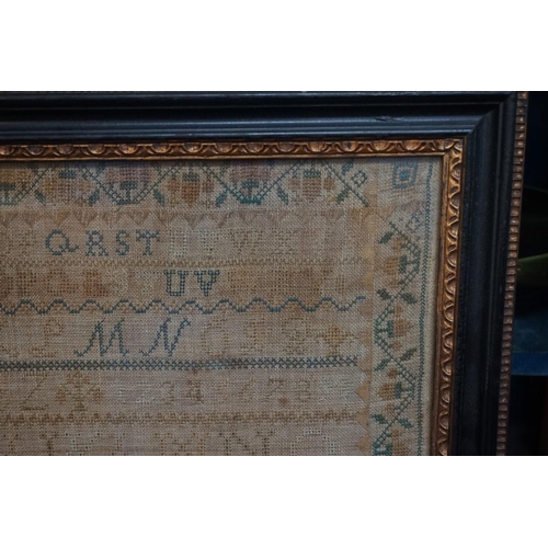 1293 - A Victorian needlework verse sampler, by Henreetta Clark, January 19th 1846, 45.5 x 47cm. ... 