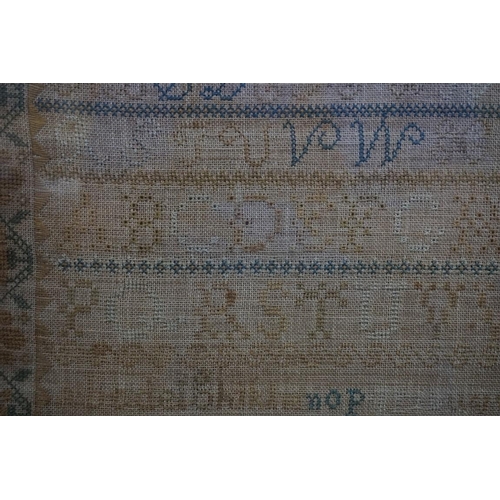 1293 - A Victorian needlework verse sampler, by Henreetta Clark, January 19th 1846, 45.5 x 47cm. ... 