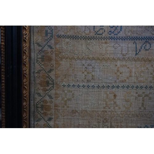 1293 - A Victorian needlework verse sampler, by Henreetta Clark, January 19th 1846, 45.5 x 47cm. ... 