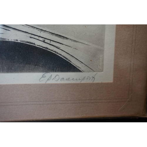 1298 - E Davenport?, 'Blackfriars Bridge', indistinctly signed, etching, pl.15.5 x 24cm; together with thre... 