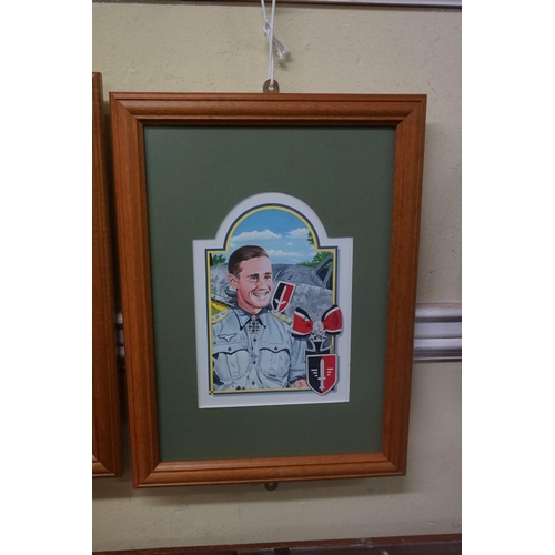 1307 - European School, a set of three painted portraits of World War II fighter pilots, comprising:&n... 