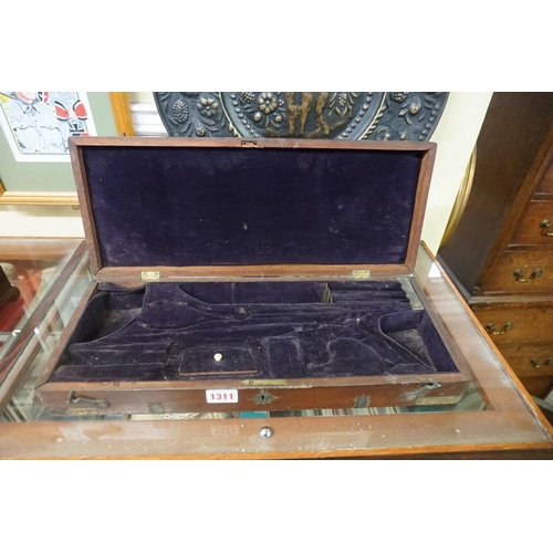 1311 - A 19th century mahogany and brass bound surgeon's box, 44.5cm wide, (lacking instruments). ... 