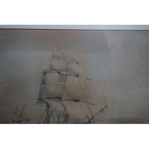 1334 - After O W Brierley, 'HMS Pique', lithograph, 29.5 x 37.5cm; together with two lithographs of Au... 