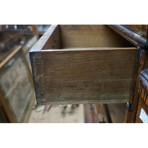 1351 - A George I burr walnut chest on stand, 97.5cm wide, (lacking legs).