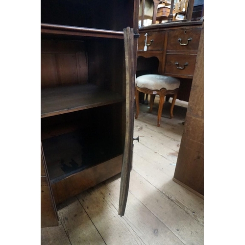 1353 - An unusual late 18th century Dutch mahogany and inlaid side cabinet, with a frieze drawer above a co... 