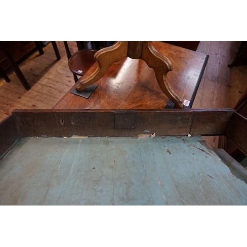 1379 - An 18th century walnut and featherbanded kneehole chest, 79cm wide.