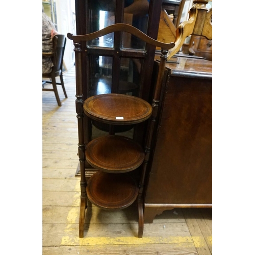 1391 - An Edwardian mahogany, line inlaid and satinwood crossbanded oval occasional table, 66cm wide; toget... 