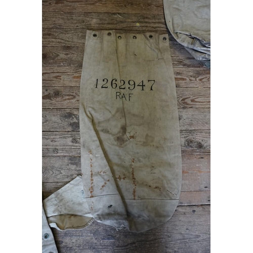 1398 - Seven World War II canvas kitbags, to include RAF examples.