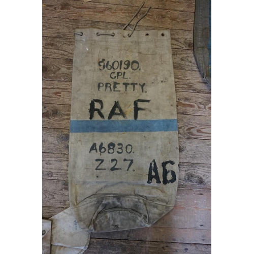 1398 - Seven World War II canvas kitbags, to include RAF examples.