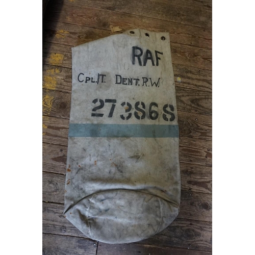 1398 - Seven World War II canvas kitbags, to include RAF examples.