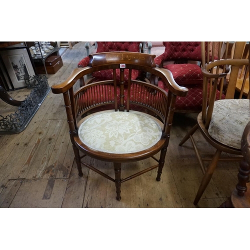 1406 - An Edwardian mahogany and inlaid salon type chair.