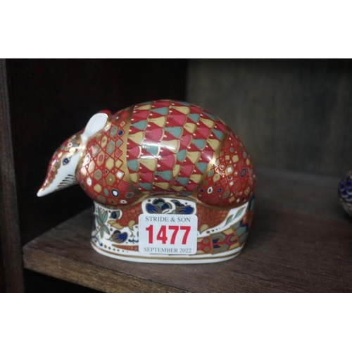 1477 - Twelve Royal Crown Derby Imari paperweights, each with stopper, to include: Armadillo.... 