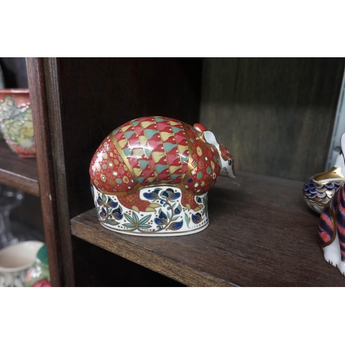 1477 - Twelve Royal Crown Derby Imari paperweights, each with stopper, to include: Armadillo.... 