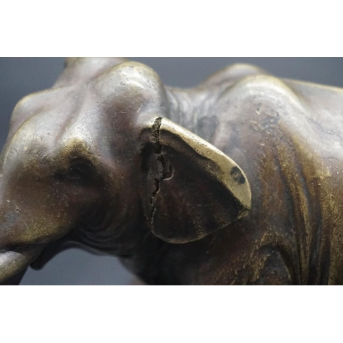 1479 - An antique bronze elephant, possibly German, 11.5cm high.  