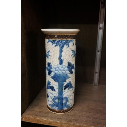 1488 - Seven Chinese crackle glaze vases and jars, largest 30cm high, (some damage).