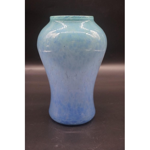 1582 - A Monart or Vasart blue glass vase, 23.5cm high.