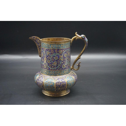 1583 - A 19th century Kashmiri enamel ewer, 20.5cm high.