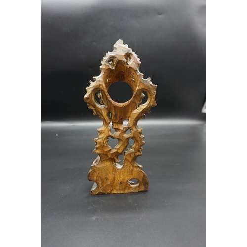 1591 - A 19th century, rococo style, carved giltwood watch stand, 29cm high; together with a small tortoise... 