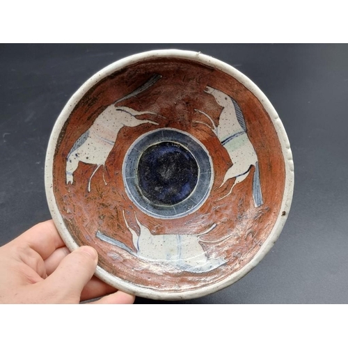 1648 - Studio Pottery: an Eric James Mellon 'Circus' stoneware bowl, signed and inscribed, 17.5cm diameter.... 