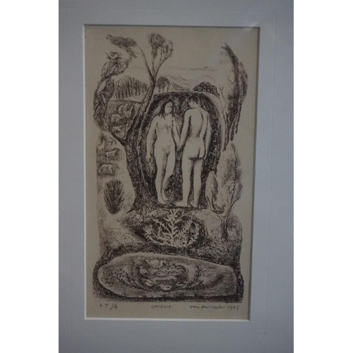 1650 - Eric James Mellon, 'Genesis', signed and dated 1947, titled and numbered 1/4, artist's proof lithogr... 