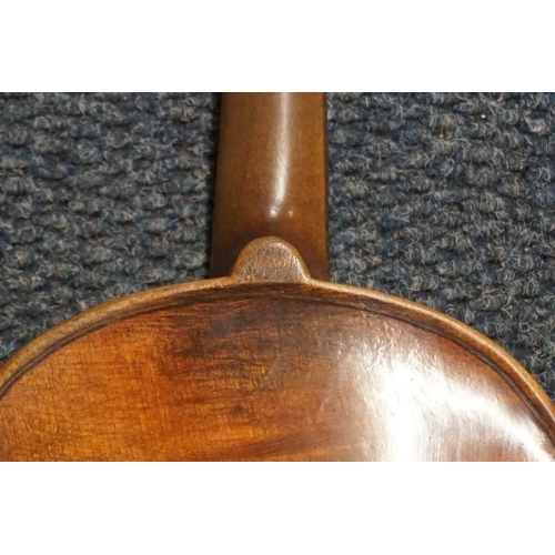 1706 - An antique Continental violin, with 14in one piece back.  