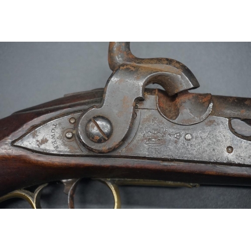 1749 - A Napoleonic British percussion cavalry pistol, the lock plate inscribed 'Tower' and with crown and ... 