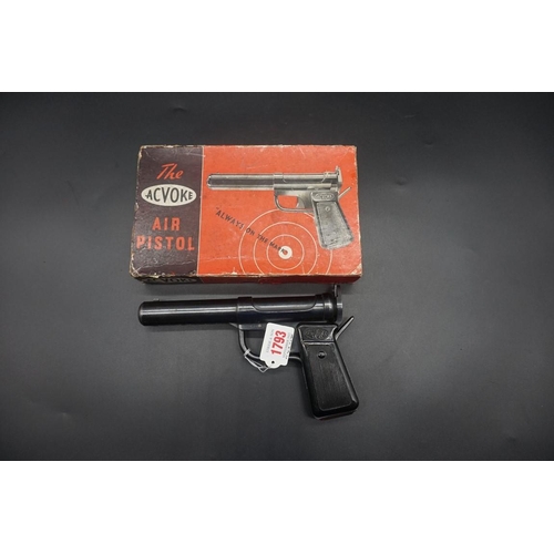 1793 - An Acvoke .22 car air pistol, boxed with instruction sheet.