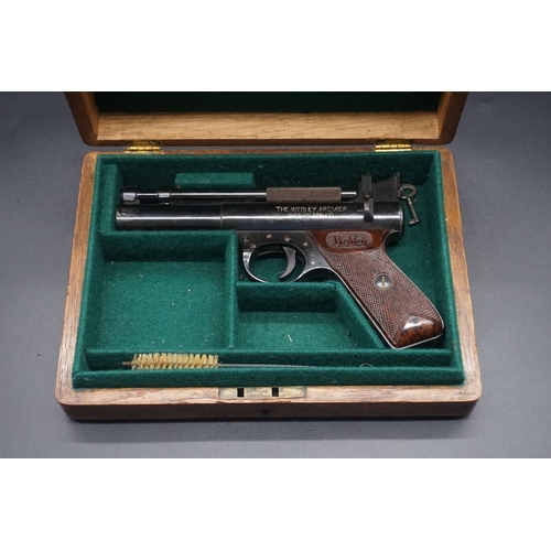 1796 - A Webley Premier .177 cal air pistol, in fitted oak case.