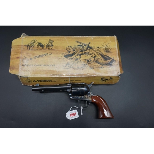 1801 - A blank firing replica 1872 patent colt 45 revolver, by 'A Uberti', boxed.