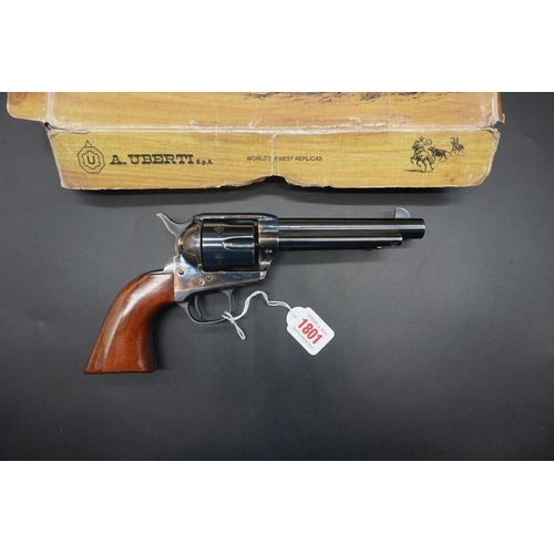 1801 - A blank firing replica 1872 patent colt 45 revolver, by 'A Uberti', boxed.