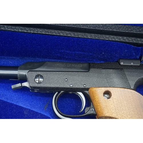 1802 - A Walther LP Mod 3 .177 cal target pistol, in fitted case.