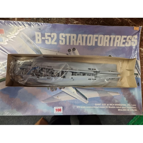 108 - Monogram: a B-52 Stratofortress unassembled model kit, 1/72 scale in sealed box; together with two A... 