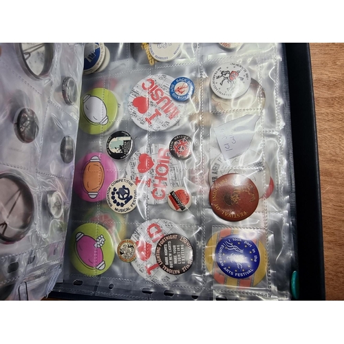 41 - Pin Badges: a small group of various pin badges, some vintage, mainly music related, to include band... 