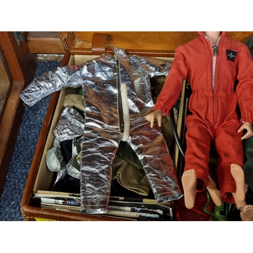 47 - Action Man: three vintage (1960s/70s) Action Man figures; together with a collection of related unif... 