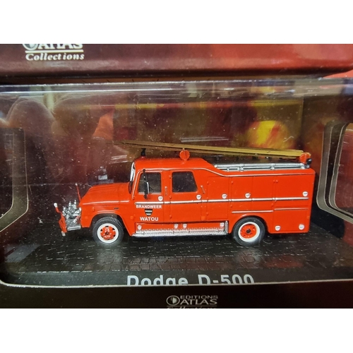 51 - Atlas Editions: a collection of seventeen boxed fire engine models.