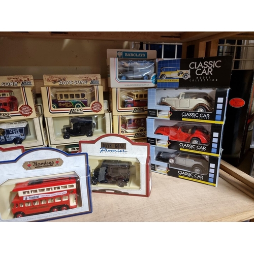 69 - Corgi: six boxed diecast models in the 'Classics' series; together with thirty-seven boxed Lledo 'Da... 