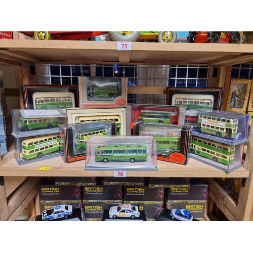 76 - Southdown Buses: Corgi: six diecast boxed bus and coach models; together with six further boxed exam... 