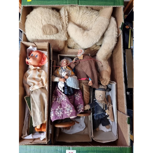 97 - Merrythought: a vintage monkey pyjama case; together with a Norah Wellings sailor doll; two continen... 