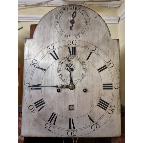 1426 - A George III mahogany eight day pagoda top longcase clock, with 12in silvered dial, 238cm high, with... 