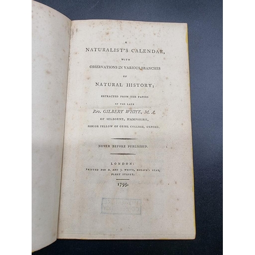 12 - WHITE (Gilbert): 'A Naturalist's Calendar, with Observations in Various Branches of Natural History.... 