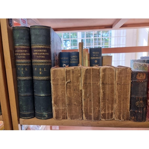 137 - MISCELLANEOUS BOOKS: a quantity over one shelf, 17th-20thc, various sizes and condition. (Qty)... 