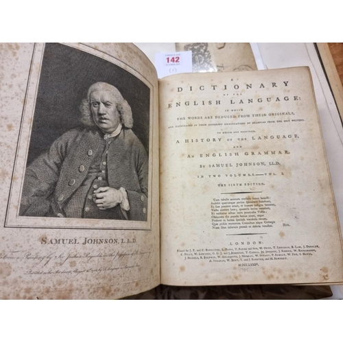 142 - JOHNSON (Samuel): 'A Dictionary of the English Language: in which the words are deduced from th... 