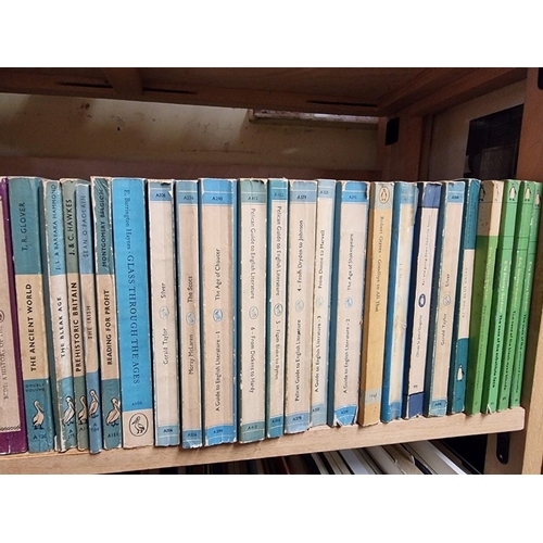 157 - PENGUIN PAPERBACKS: a collection of 74 vintage Penguin paperbacks over 2 shelves, plus 5 others... 