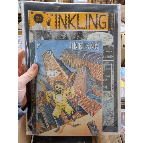 168 - COMICS: collection of approx 80 comics/graphic art books, titles including 'Space Junkk': 'Inkling':... 